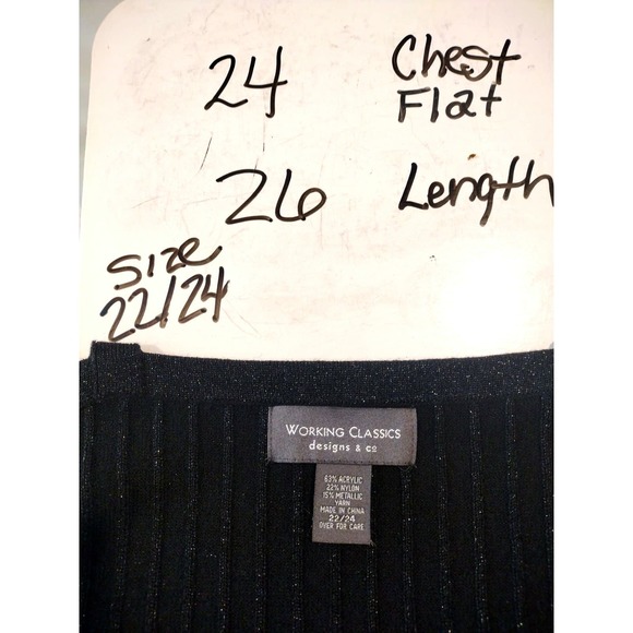 💸$10 🔥Working Classics Designs & Co Ribbed Knit Metallic Camisole Size 22/24 - Picture 6 of 6